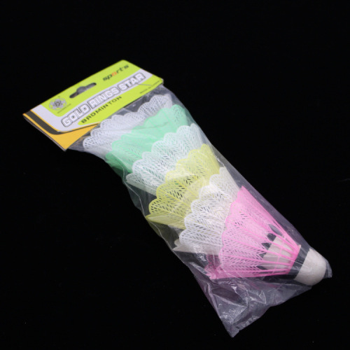 6 opp bags color plastic foam ball head badminton factory direct wholesale