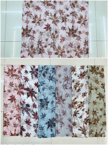 maple leaf printing pattern fashion silk scarf color style variety yz