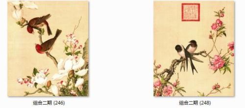 Painting Craft Hotel New Chinese Oil Painting Decorative Painting Giuseppe Castiglione Bird and Flower Painting