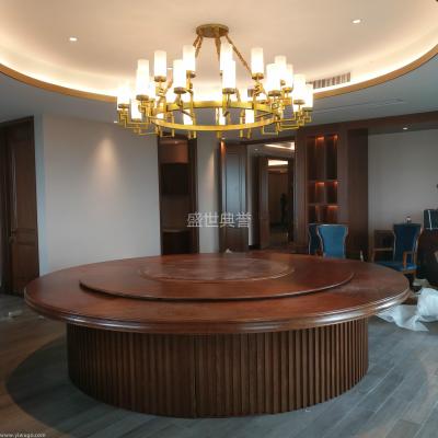 Ningbo banquet center box electric table and chair club new Chinese style solid wood table manufacturer supplies