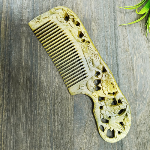 natural green sandalwood comb sandalwood beaming comb fine coarse tooth comb peach comb hairdressing comb massage comb