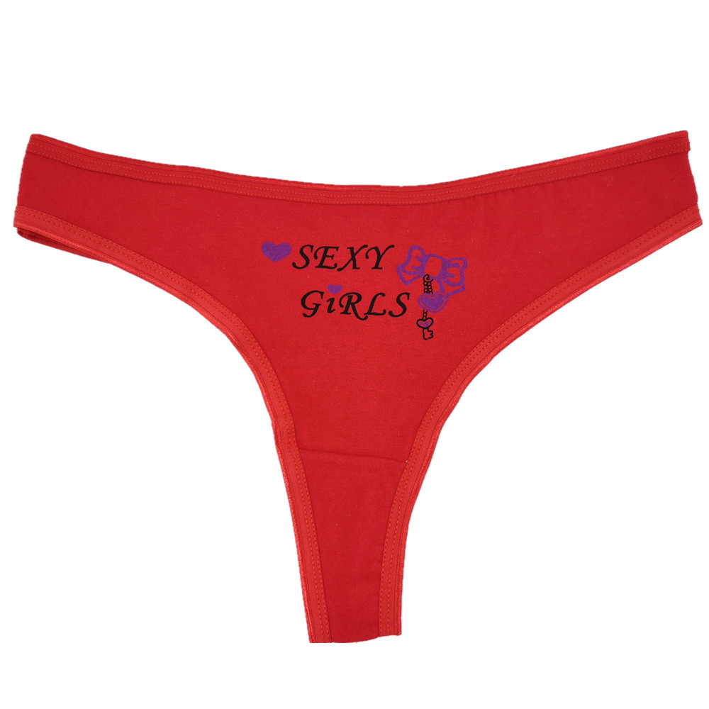 外贸公司出南美阿根廷棉丁字裤 多色多码卡通印花女士内裤 67902