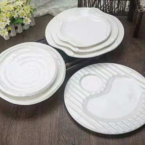 Melamine Tableware White Irregular Disc Leaf Plate Creative Dish 100% Melamine