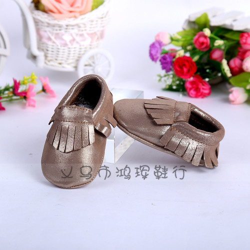 Taobao Hot Sale Fashion Cattlehide Leather Tassel Baby Toddler Shoes Baby‘s Shoes Manufacturer Supply Wholesale One-Piece Delivery 