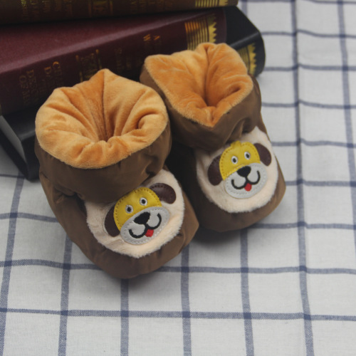 018 Korean Style Winter New Fleece-Lined Baby Shoes Warm Lace-up Shoes Children‘s Shoes Baby No Heel Slippage Shoes One-Piece Delivery 