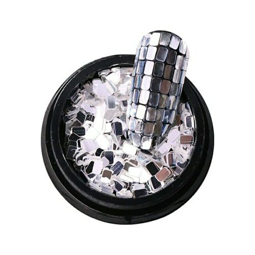 japanese nail materials imported ultra-thin mirror silver high flash rectangular sequins