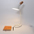 Simple modern wooden pattern black and white small table lamp up and down adjustment eye protection led table lamp