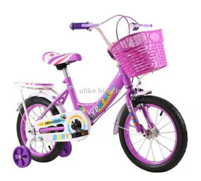 Bicycle children's car 121416 boys and girls cycling with basket, rear seat