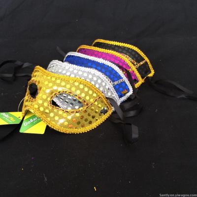 A sequined mask