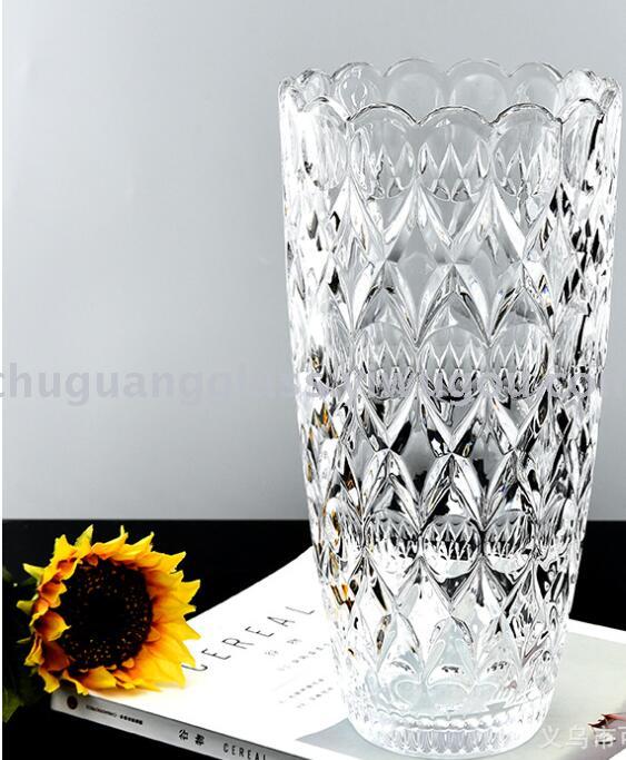 楚光水晶玻璃花瓶 透明花瓶 插花 水培  家居摆件