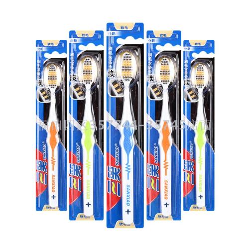 wholesale sanxiao f2 binchoutan medium hair adult toothbrush 300 pcs/box