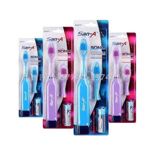 san-a electric toothbrush adult home use non-rechargeable sonic automatic medium bristle waterproof battery toothbrush
