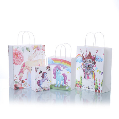 Manufacturers customized small fresh gift bag color printing white kraft paper printed handbag gift bag wholesale