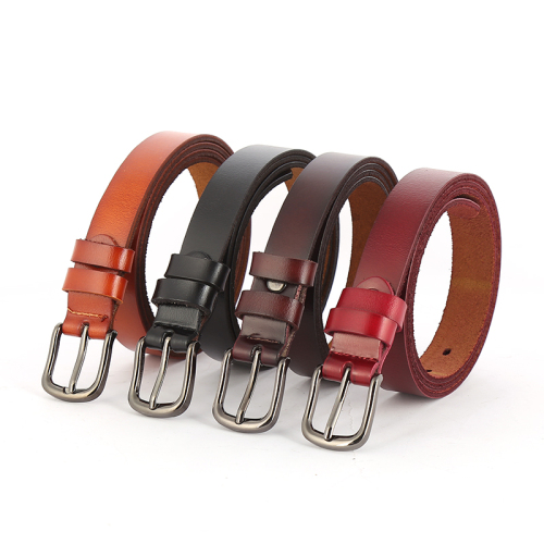 women‘s pure cowhide belt fashion korean casual belt women‘s alloy pin buckle belt factory direct supply