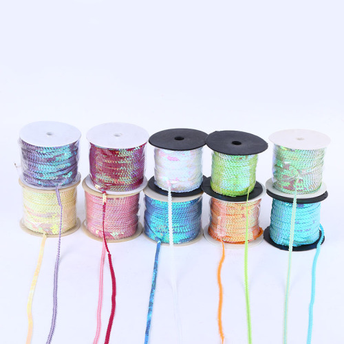 6mm Sequin Shaft Lace Clothing Accessory Laces Beads Sequin Sideband Performance Clothes Sequin Edge Connecting Wire Piece Beads