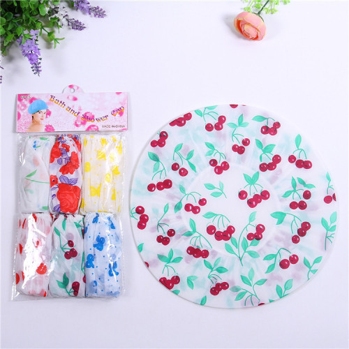 Factory Direct Sales Hot Sale 6pc PVC Shower Cap Home Bath Essential Material Comfortable and Environmentally Friendly