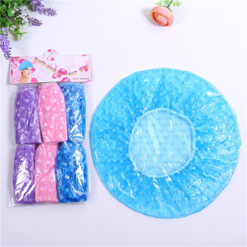 Factory Direct Selling Hot Selling 6Pc Dots Shower Cap Home Bath Essential Material Comfortable Environmental Protection 