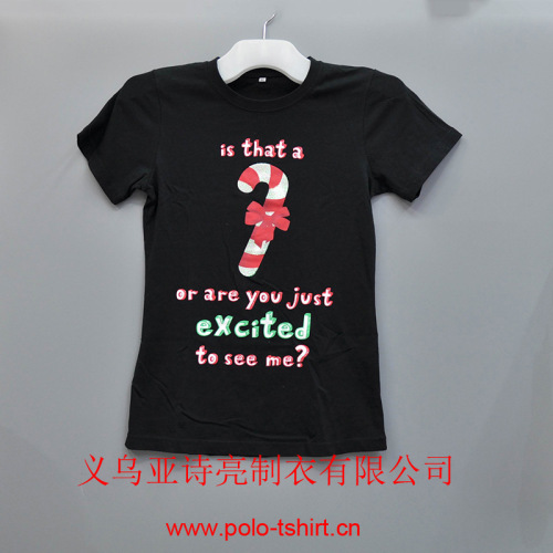 Summer Alibaba Girls‘ Cotton Short-Sleeved Cartoon Cute Reindeer Printed Christmas T-shirt Advertising Shirt T-shirt