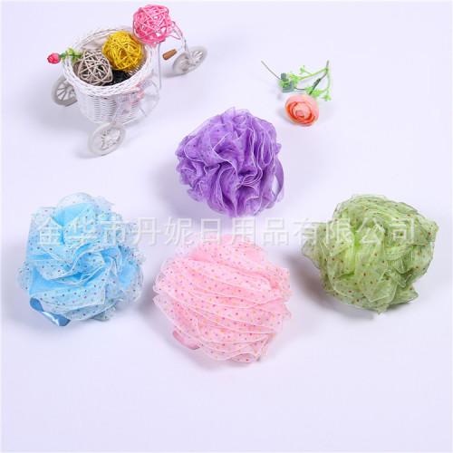 factory direct selling hot selling cute dot cut edge bath flower high-grade lace foam is rich and easy to clean