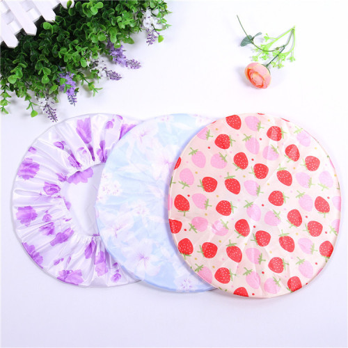 factory direct sales hot sale 3pc satin cloth casing shower cap environmental protection pe hair care cover bath essential
