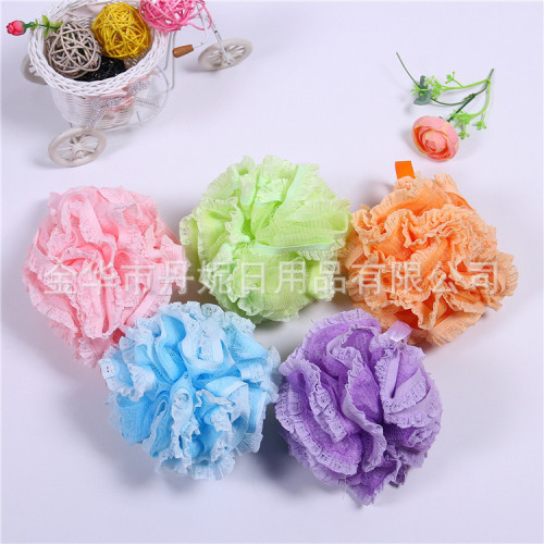 Factory Direct Selling Hot Selling Lace Bath Flower Super Soft Fine Mesh High Quality Lace Bath Ball Supermarket Best Selling Products 