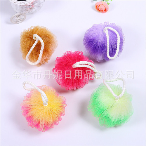 Factory Direct Sales Hot Sale High Quality Two Color Watermelon Type Bath Ball Color Loofah High Quality Cotton String