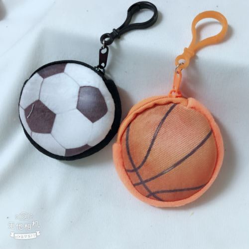 Football Wallet Plush Coin Purse Keychain Wallet 8cm Small Wallet