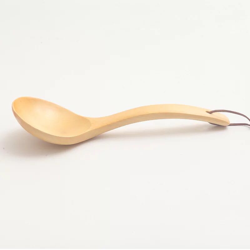 木质汤勺 大弯勺 实木质无漆天然木质汤勺 创意家用长柄汤勺子详情5