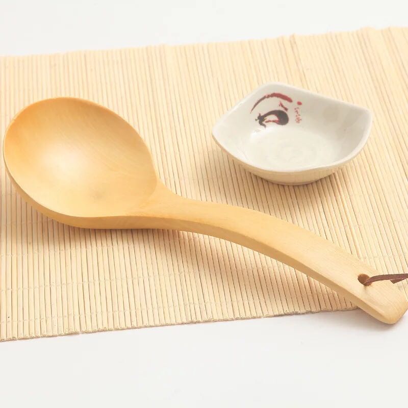 木质汤勺 大弯勺 实木质无漆天然木质汤勺 创意家用长柄汤勺子详情3