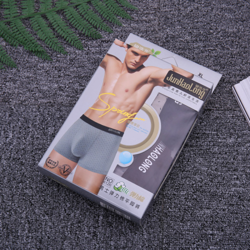 Junhaolong Dot Fashion Stretch Cotton Underwear Men‘s Sports Boxer Briefs Running Wear-Resistant Boxer Briefs Wholesale
