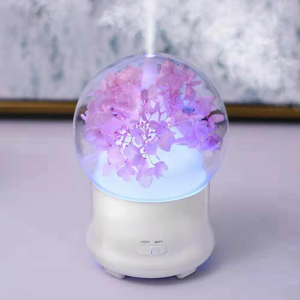 新品七彩永生花香薰机超声波3c认证直充香薰机加湿器详情1