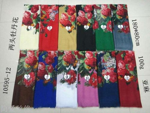180*80 Cotton and Linen Printing Scarf Foreign Trade Hot Selling Headscarf Shawl Wholesale