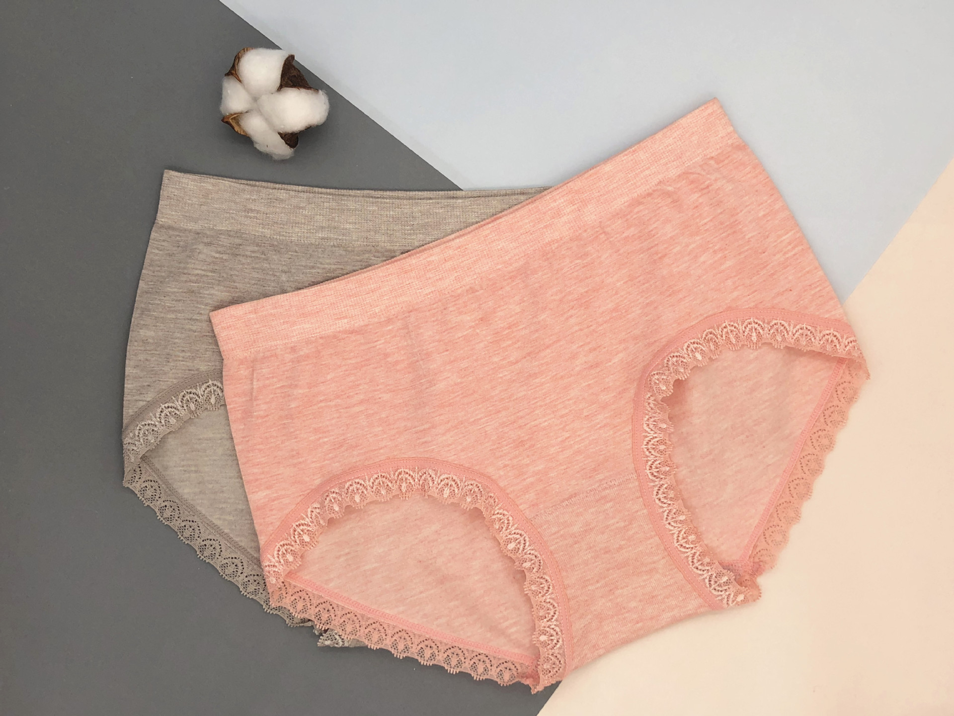 思雅尔无缝女士天然蕾丝 超弹中腰54001