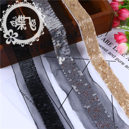 10 Rows Mesh round Bead Sheet sequin Embroidery Lace Messy Sequin Bar Code Princess Dress Clothing Accessories Lace Spot