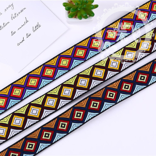 high-end new special prismatic ethnic ribbon jacquard ribbon waistband lace shoe material headband accessories lace spot