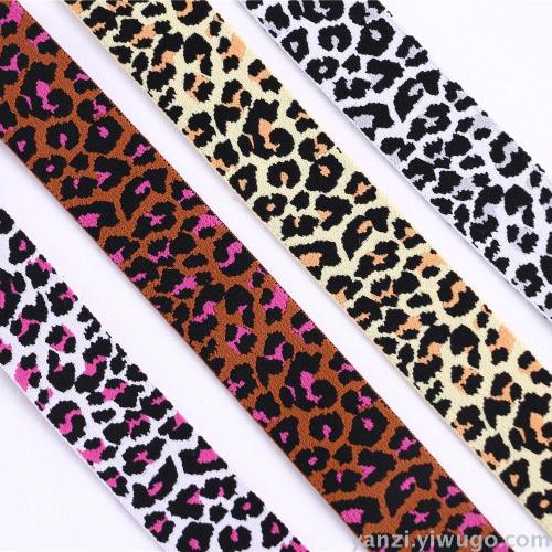 new Leopard Print Elastic Band Woven Elastic Tape Hair Accessories Clothing Accessories