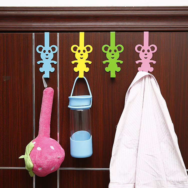 卡通老鼠门背式挂钩包包挂架 创意可爱免钉门后挂衣钩衣服衣架