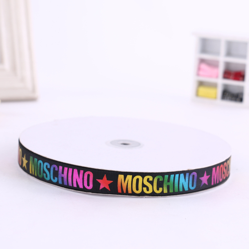 Colorful English Alphabet Pattern Decoration Wide-Brimmed Ribbon Hair Accessories Gift Box Packing Tape Factory Spot Direct Sales