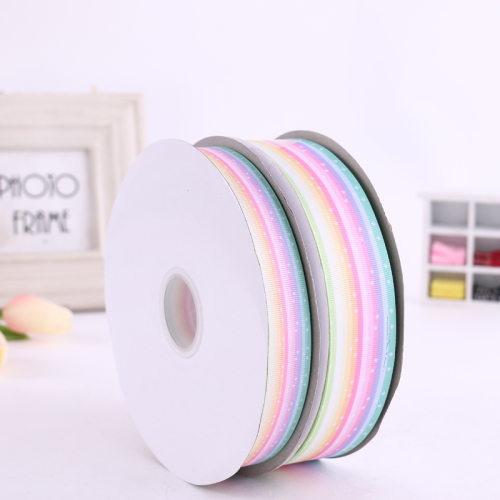 Yuanyang Ribbon Supply Colorful Color Matching Five-Pointed Star Pattern Decoration Wide-Brimmed Ribbon Hair Accessories Gift Box Packing Tape