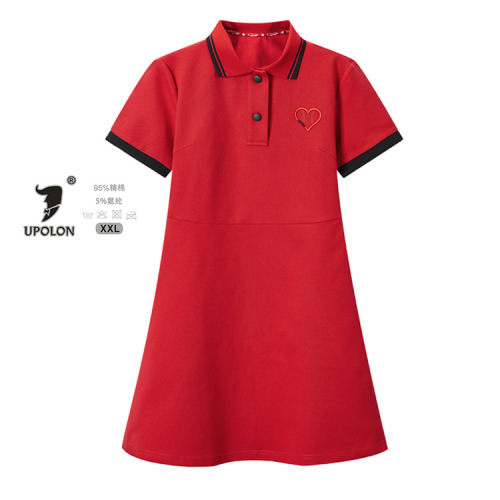 2018 summer new korean style student temperament mid-length loose polo shirt short sleeve all-match t-shirt travel skirt