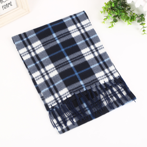 factory direct plaid double-sided velvet men‘s warm tassel scarf men‘s air-conditioned room shawl scarf