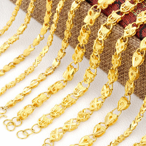 wholesale copper plating real gold reverse mold bracelet women‘s imitation gold double-sided four-leaf clover bracelet vietnam sand gold peach heart bracelet