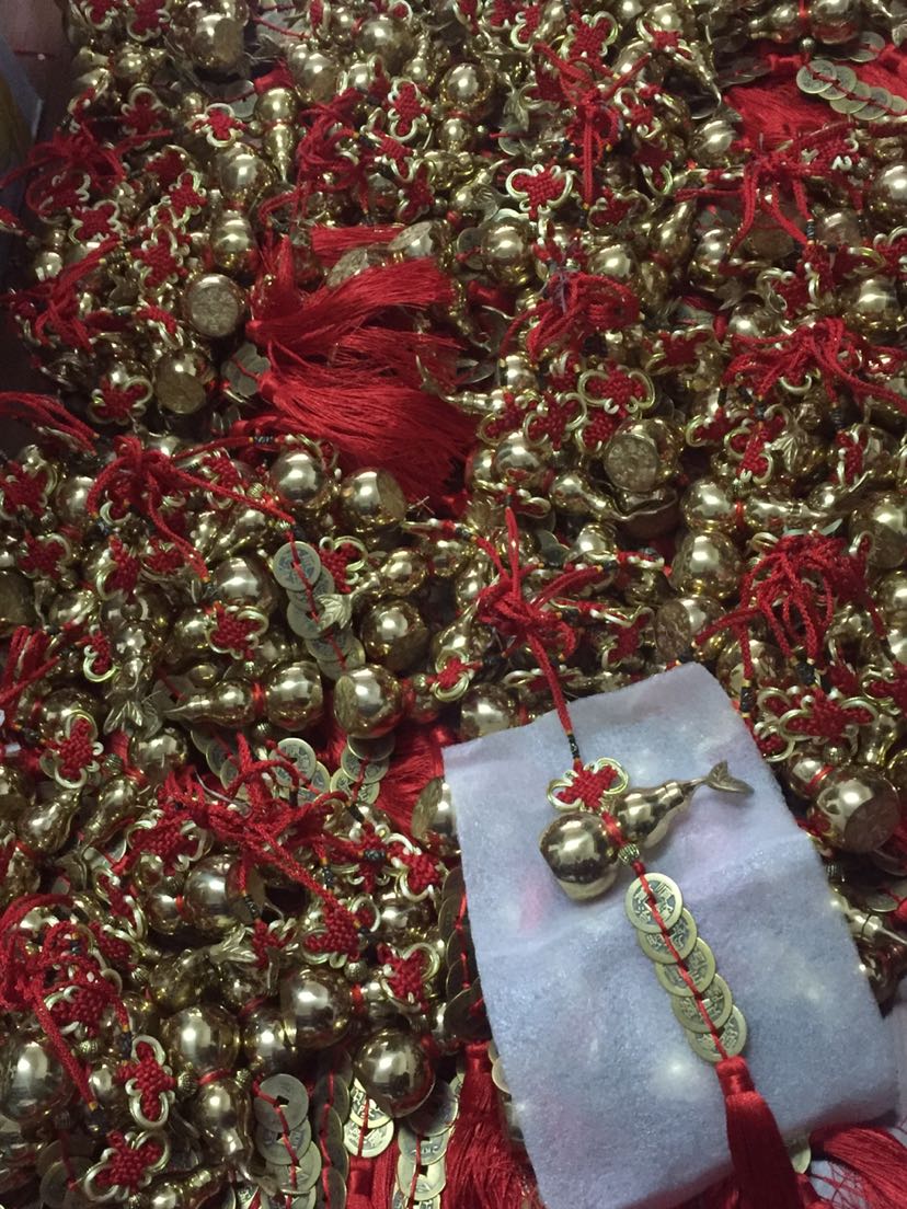 全铜铜葫芦 五帝钱风水布局挂件