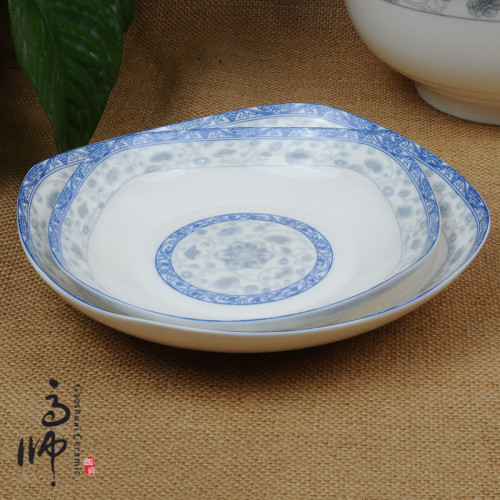 new Fashion Nest Edge Plate Bone China Glazed Color Ceramic Tableware Multi-Size Optional Plate Wholesale