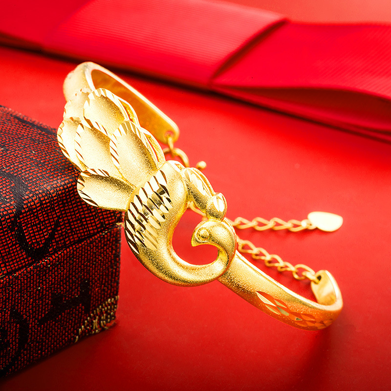 热销铜镀真金仿黄金手镯女 欧币金越南沙金蜻蜓镯子批发 久不掉色