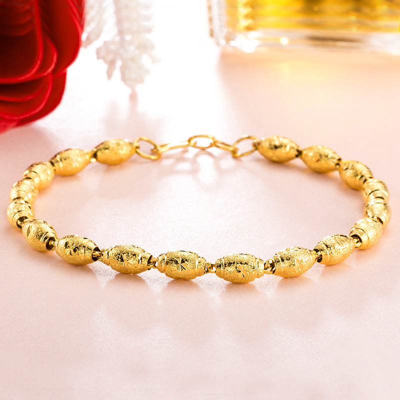 厂家直销越南沙金橄榄手链 简约镀金女士手链 橄榄珠简约手饰饰品