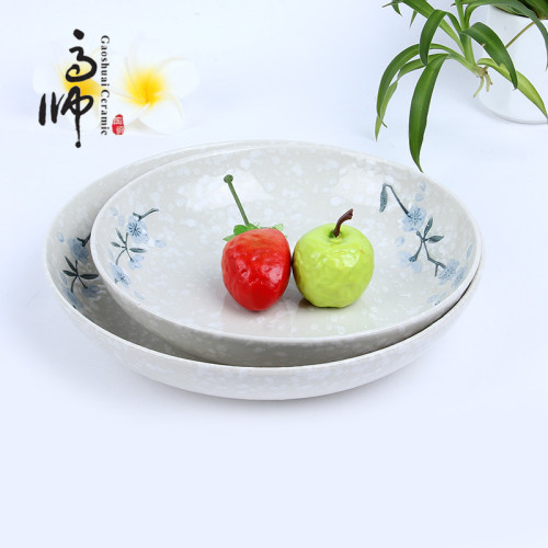 snowflake glaze 6.5-inch/7.5-inch deep nest plate ceramic tableware business gifts wedding gifts