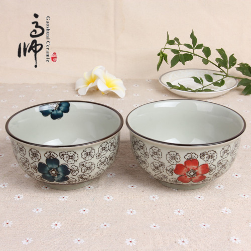 5-inch/6-inch edge protection bowl factory direct sales japanese style ceramic tableware new edge protection bowl custom glazed color