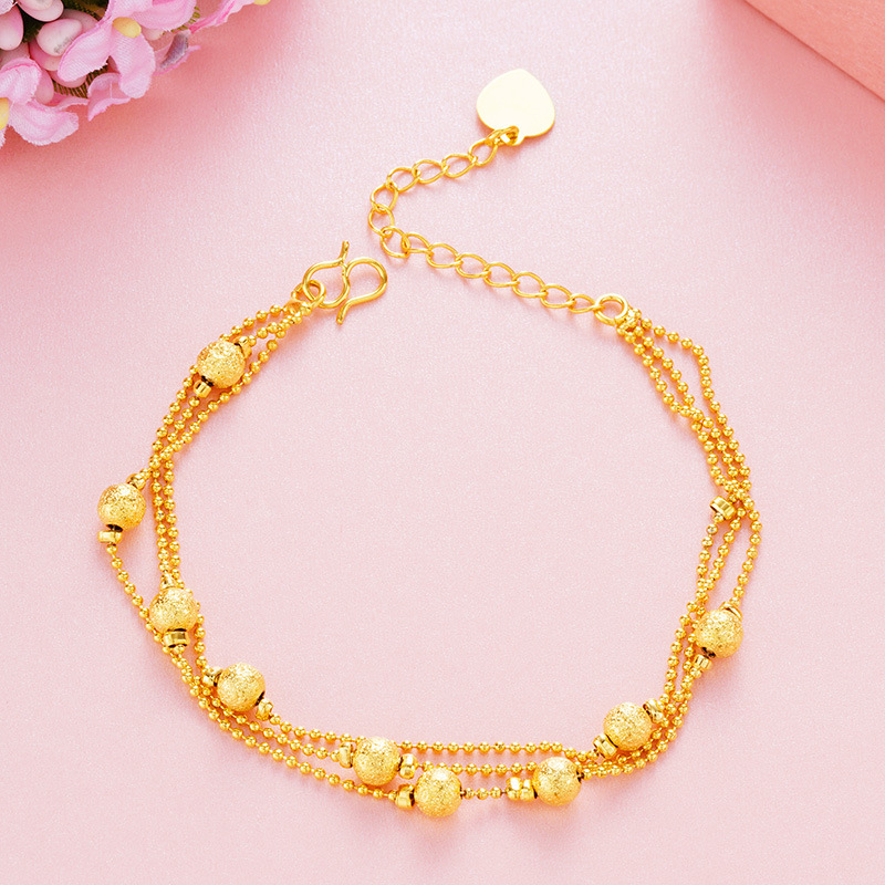 黄铜首饰 镀金转运珠多线手链女士 越南沙金首饰跨境新品配饰手饰