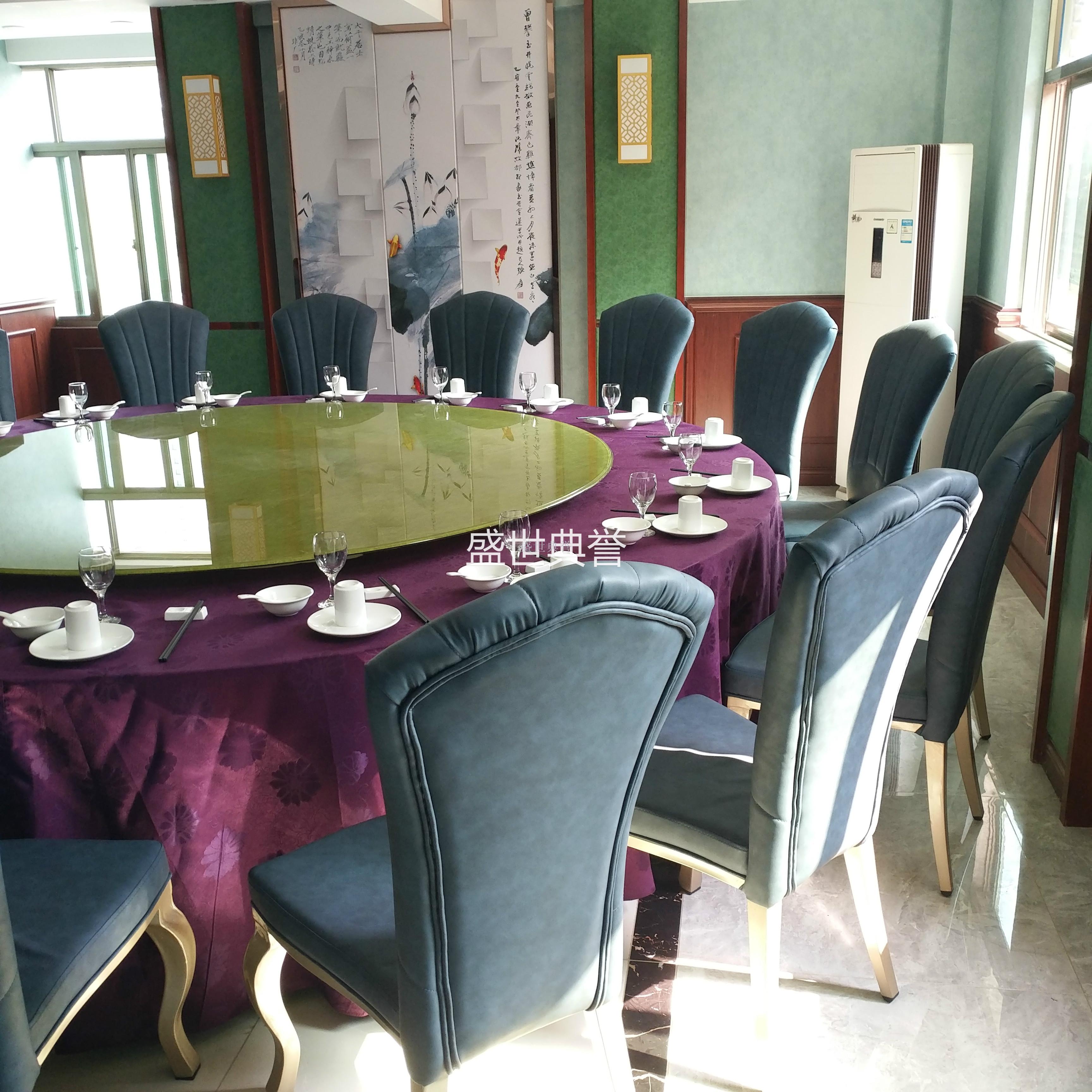 丽水时尚餐厅金属仿木椅 会所电动餐桌餐椅酒店包厢贝壳椅